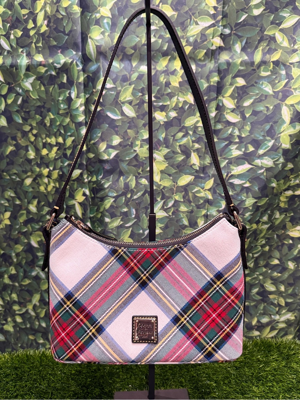 Dooney & Bourke Tartan Baguette Shoulder Handbag (White/Multi Plaid)